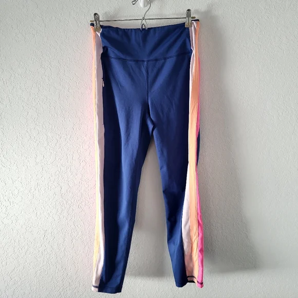 Lilly Pulitzer Luxletic Weekender High-Rise Midi Legging oyster bay Navy Size L - Picture 2 of 4
